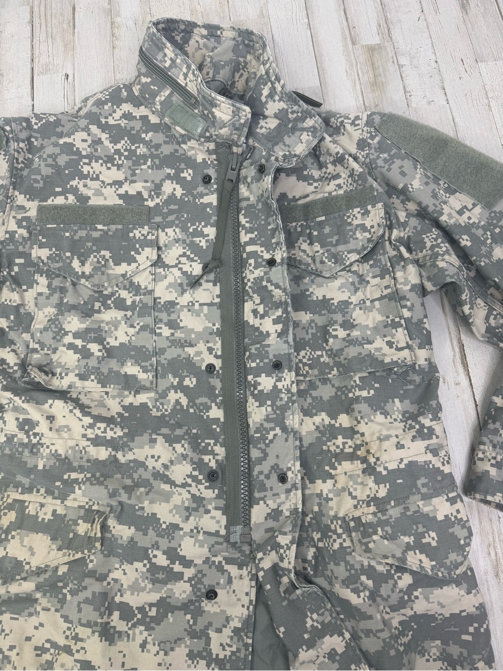 USGI ACU Camouflage M65 Field Jacket Cold Weather Coat Medium Long - Picture 4 of 14